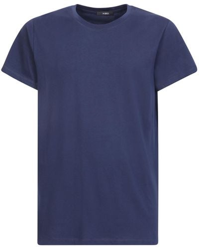 14 Bros Logo Embroidered T-Shirt - Blue