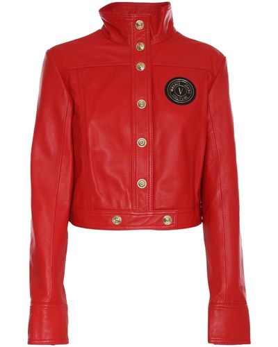 Versace Leather Jacket - Red