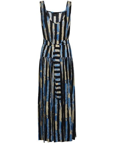 Pinko Stripe Printed Dress - Blue