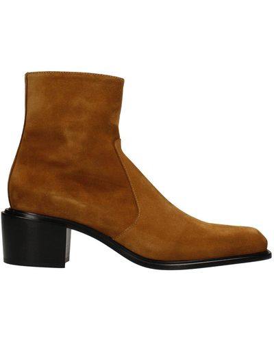 Cesare Paciotti Ankle Boots In Suede - Brown