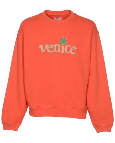 ERL Venice Logo Ribbed Sweatshirt - Orange