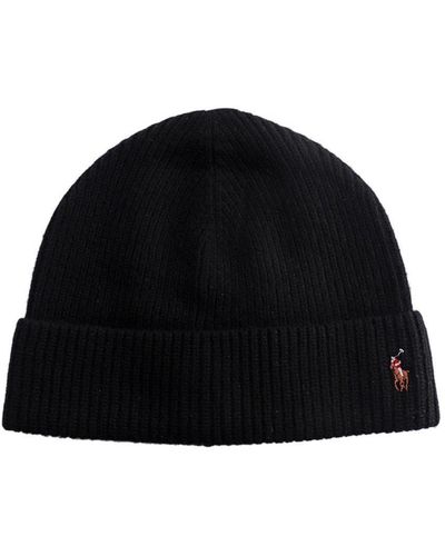 Polo Ralph Lauren Pony Embroidered Knitted Beanie - Black