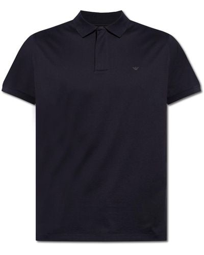 Emporio Armani Cotton Polo Shirt - Blue