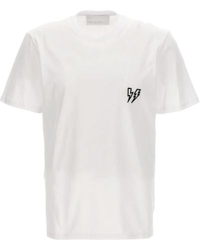 Neil Barrett Logo Embroidery T-shirt White/black