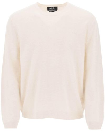 A.P.C. Matt Loose Fit Wool Sweater - White