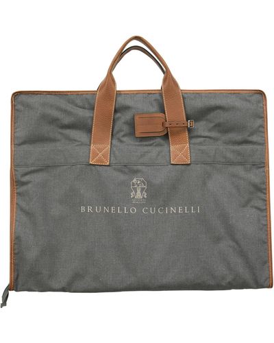 Brunello Cucinelli Cotton And Leather Covers - Gray