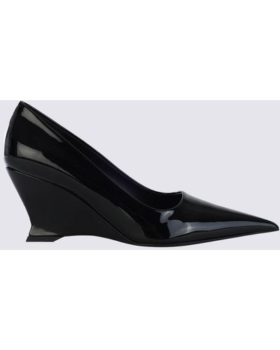 Ferragamo Leather Viola Slim Court Shoes - Black