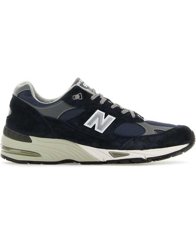 New Balance Two-Tone Suede And Mesh 991 Trainers - Black