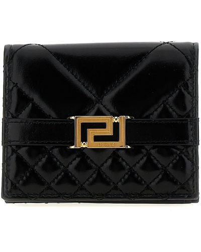 Versace Greca Goddess Wallets, Card Holders - Black