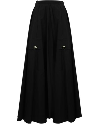 Twin Set Poplin Cargo Skirt - Black