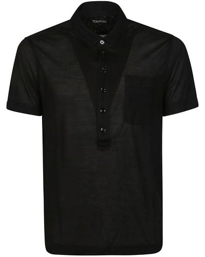 Tom Ford Short Sleeve Polo Shirt - Black
