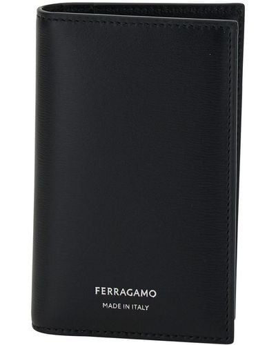 Ferragamo Logo Stamp Bi-Fold Wallet - Black