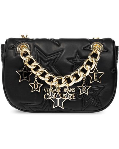 Versace Shoulder Bag With Star Motif - Black