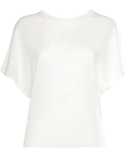 Ballantyne Linen Sweater - White
