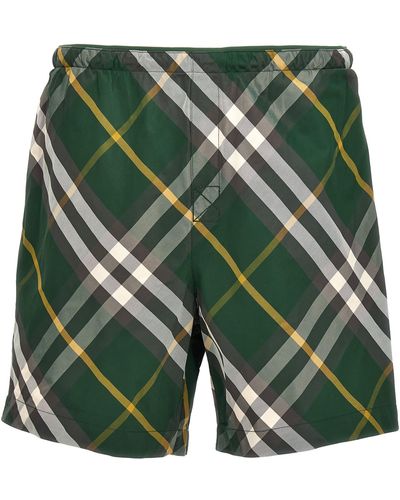 Burberry Check Swim Shorts - Green