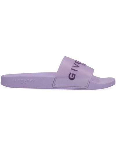 Givenchy Logo Detail Rubber Slide Sandals - Purple