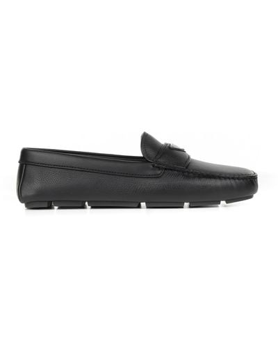 Prada 2dd164-3e0n Shoes Saffiano Leather Moccasin Loafers (prm1005) - Black