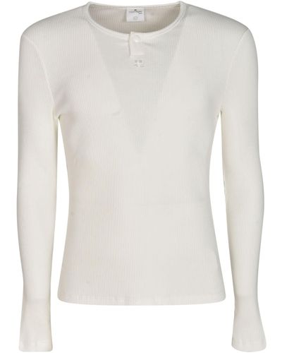 Courreges Snaps 90S Rib T-Shirt - White