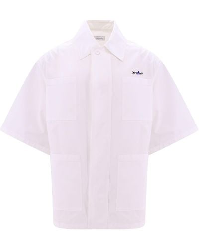 Off-White c/o Virgil Abloh Embroidered Short Sleeve Shirt - White