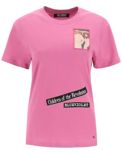 Raf Simons T-shirt With Patch - Pink