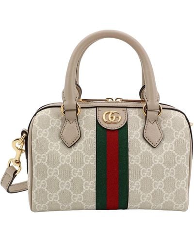 Gucci Ophidia GG Mini Top Handle Bag - Natural