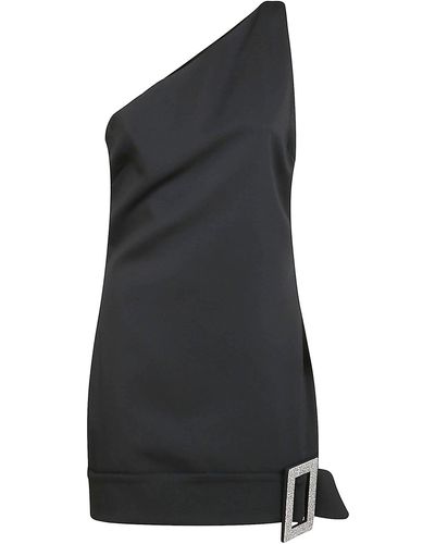GIUSEPPE DI MORABITO Single-Shoulder Sleeveless Embellished Short Dress - Black