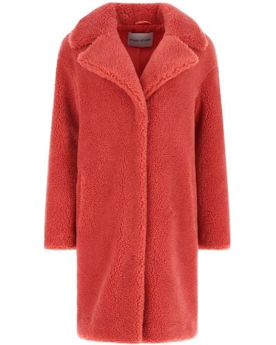 Stand Studio Light Teddy Camille Cocoon Coat Sta - Red