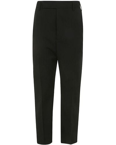 Rick Owens Straight-Leg Cropped Tailored Trousers - Black