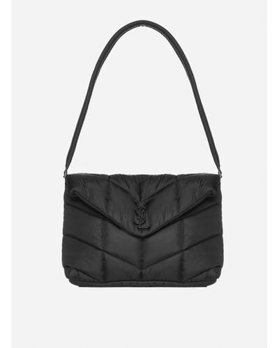 Saint Laurent Quilted Nylon Puffer Shoulder Bag - Black