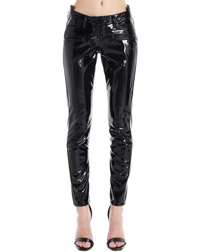 Unravel Project Frontal Latex Jeans - Black
