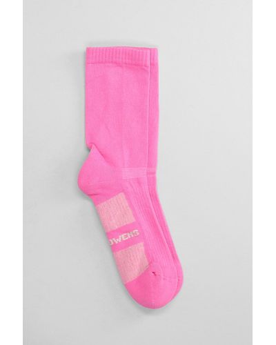 Rick Owens Socks In Rose-pink Cotton