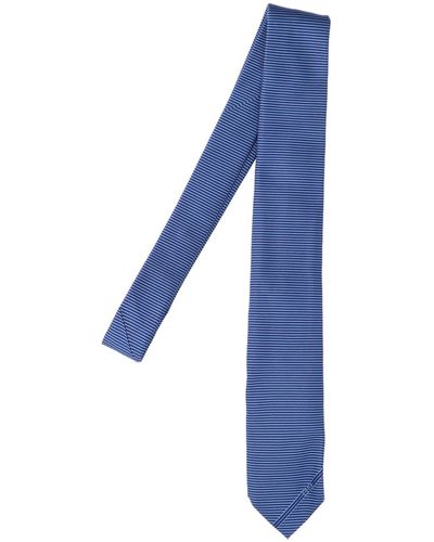 Ferragamo Striped Tie - Blue