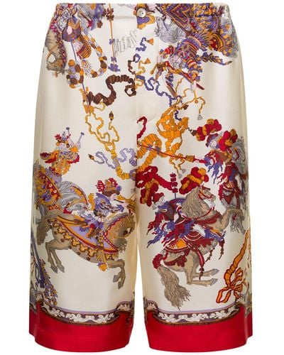 Gucci Straight-leg Printed Silk-twill Shorts - Multicolour