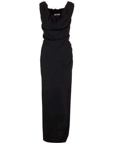 Vivienne Westwood Ruched Long Ginnie Pencil Dress - Black