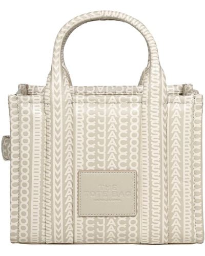 Marc Jacobs Mini Tote In Monogram Leather - Natural