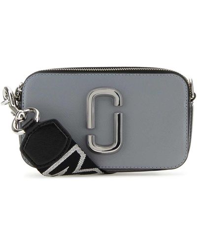 Marc Jacobs Leather The Snapshot Crossbody Bag - Grey