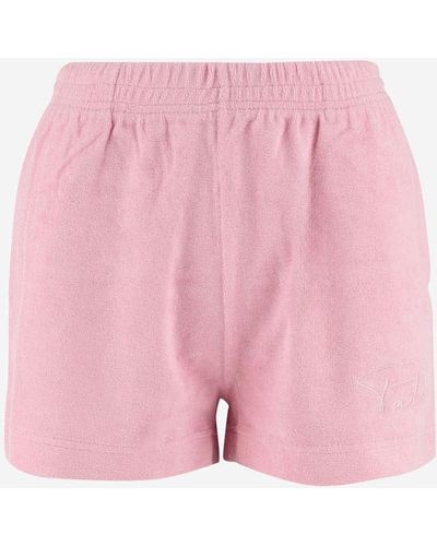 Patou Cotton Terry Short Pants With Logo - Pink