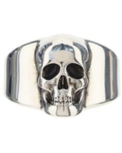 Alexander McQueen Skull Signet Ring - Metallic