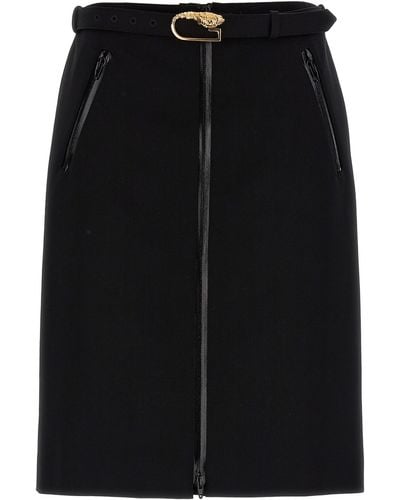 Gucci Wool Skirt With Removable Belt - Black