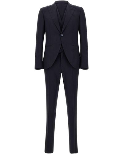 Corneliani Three-Piece Cool Wool Blend Suit - Blue