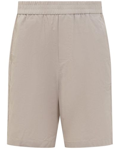 Ami Paris Ami Alexandre Mattiussi Cotton Bermuda Shorts With Logo - Gray