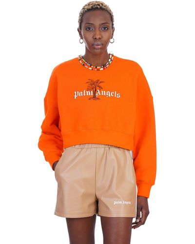 Palm Angels Sweatshirt In Orange Cotton