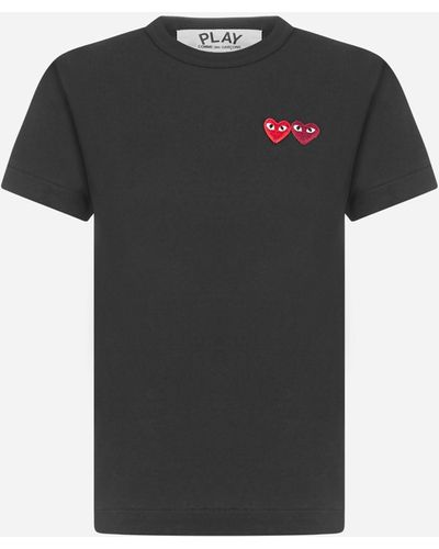COMME DES GARÇONS PLAY Double Heart T-shirt - Black