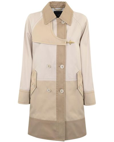 Fay Trench Coat In Technical Gabardine - Natural
