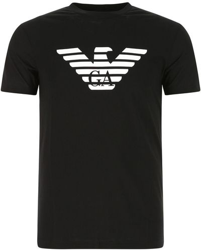Emporio Armani Black Cotton T-shirt