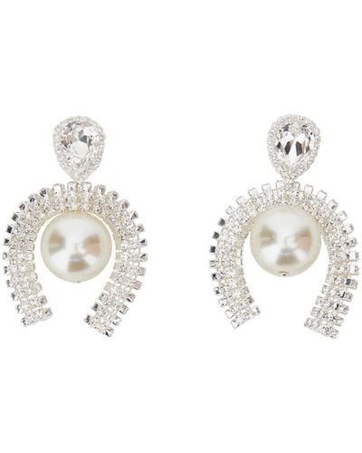 Magda Butrym Colored Earrings With Pendant And Rhinestones - Metallic
