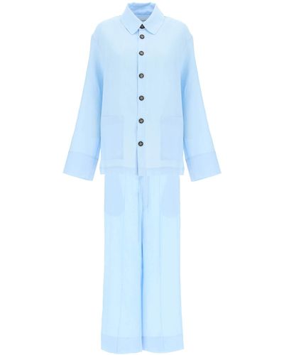 Assembly Linen Pyjama Set - Blue
