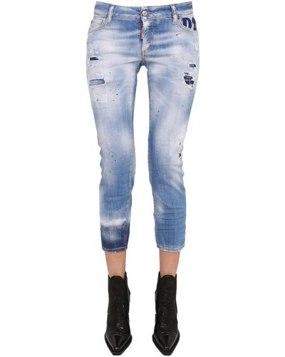 DSquared² Jennifer Cropped Jeans - Blue