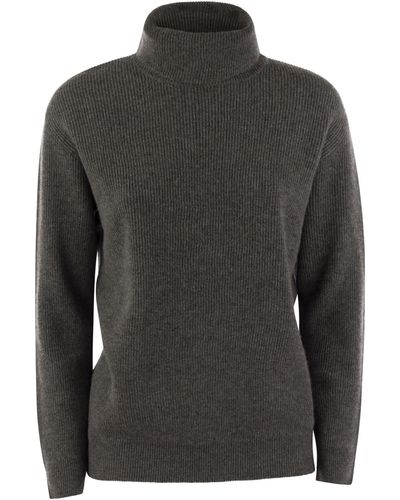 Brunello Cucinelli Cashmere Turtleneck Sweater - Gray