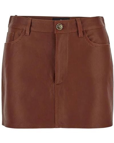 Etro Leather Mini Skirt - Brown
